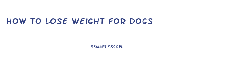 How To Lose Weight For Dogs