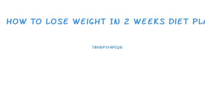 How To Lose Weight In 2 Weeks Diet Plan