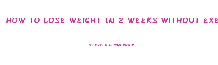 How To Lose Weight In 2 Weeks Without Exercise