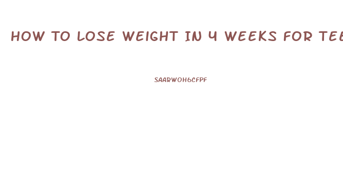 How To Lose Weight In 4 Weeks For Teenagers