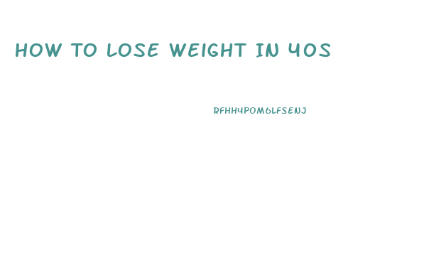 How To Lose Weight In 40s