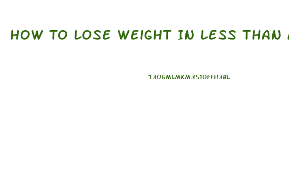 How To Lose Weight In Less Than A Month