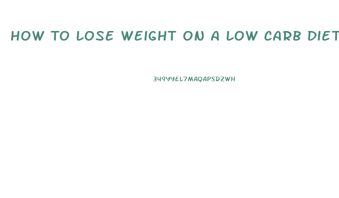 How To Lose Weight On A Low Carb Diet