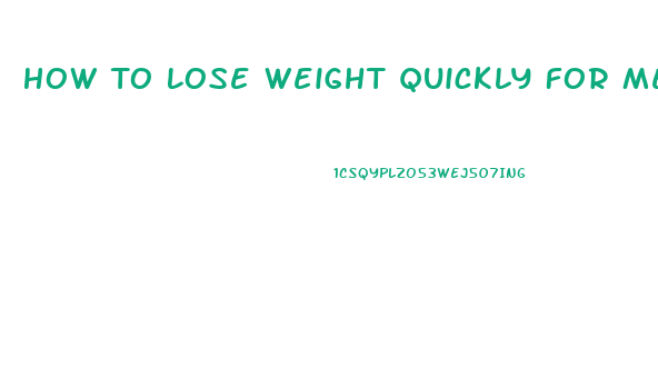 How To Lose Weight Quickly For Men