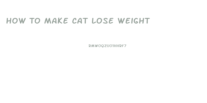 How To Make Cat Lose Weight