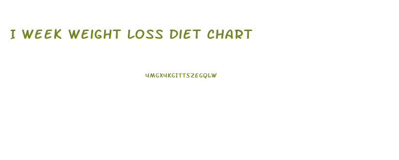 I Week Weight Loss Diet Chart