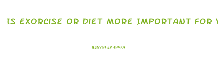 Is Exorcise Or Diet More Important For Weight Loss