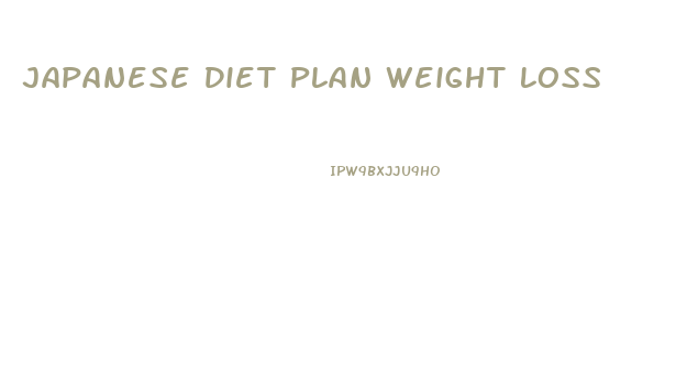 Japanese Diet Plan Weight Loss