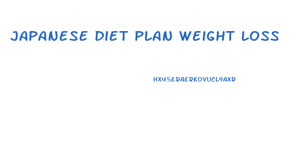 Japanese Diet Plan Weight Loss