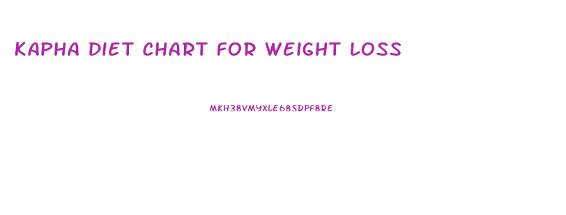 Kapha Diet Chart For Weight Loss