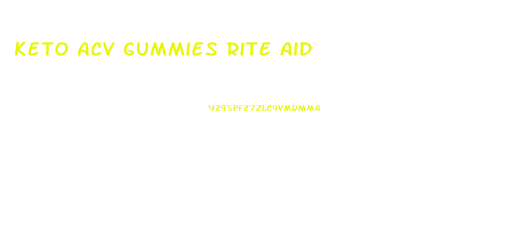 Keto Acv Gummies Rite Aid