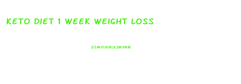 Keto Diet 1 Week Weight Loss