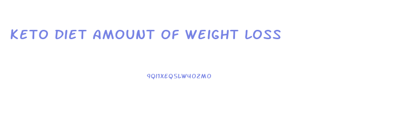 Keto Diet Amount Of Weight Loss