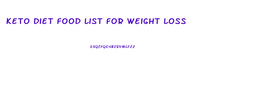 Keto Diet Food List For Weight Loss