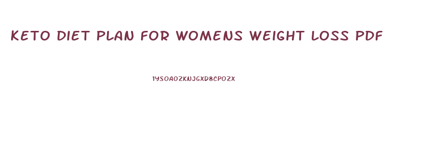 Keto Diet Plan For Womens Weight Loss Pdf