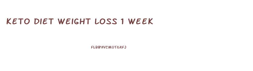 Keto Diet Weight Loss 1 Week