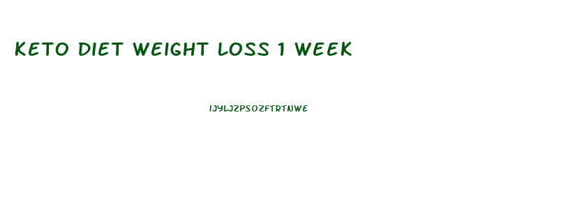 Keto Diet Weight Loss 1 Week