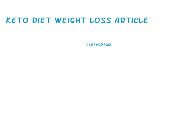 Keto Diet Weight Loss Article