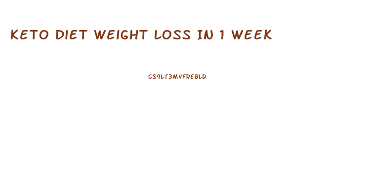 Keto Diet Weight Loss In 1 Week