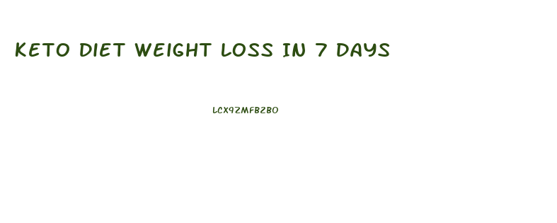 Keto Diet Weight Loss In 7 Days