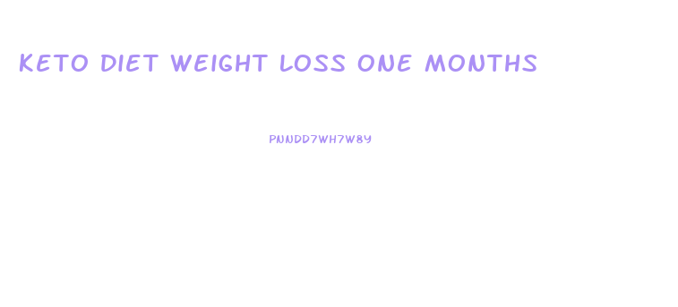 Keto Diet Weight Loss One Months