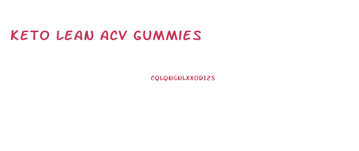 Keto Lean Acv Gummies