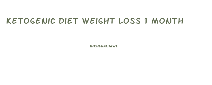 Ketogenic Diet Weight Loss 1 Month