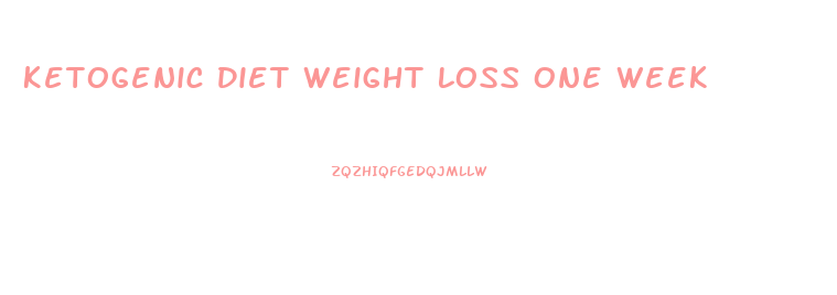 Ketogenic Diet Weight Loss One Week