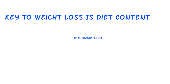 Key To Weight Loss Is Diet Content