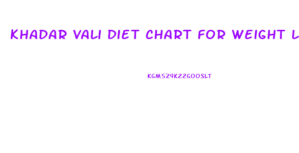 Khadar Vali Diet Chart For Weight Loss