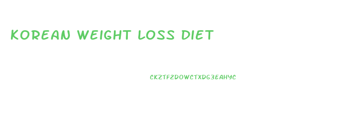 Korean Weight Loss Diet