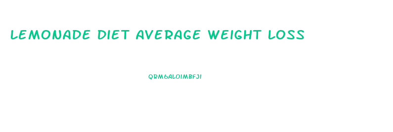 Lemonade Diet Average Weight Loss