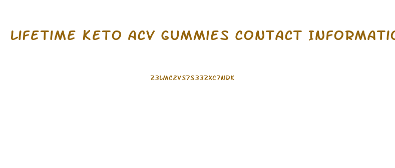 Lifetime Keto Acv Gummies Contact Information