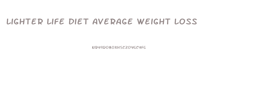 Lighter Life Diet Average Weight Loss