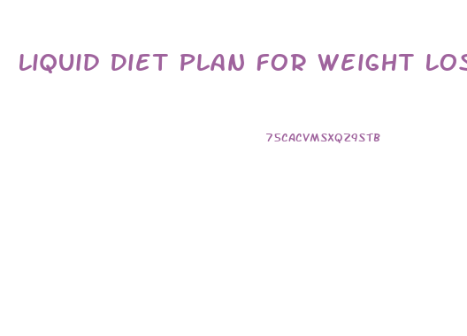 Liquid Diet Plan For Weight Loss Pdf