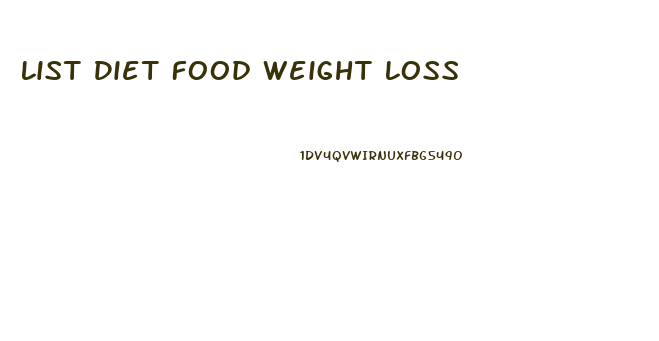 List Diet Food Weight Loss