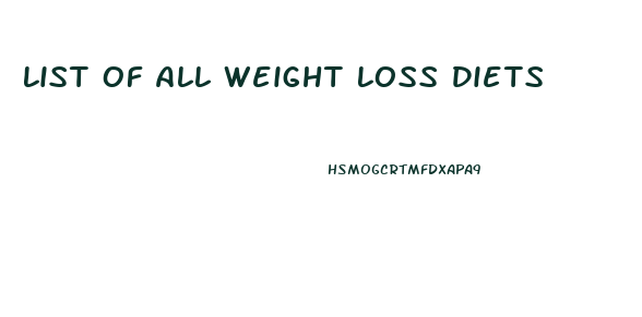 List Of All Weight Loss Diets