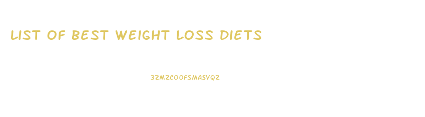 List Of Best Weight Loss Diets
