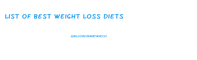 List Of Best Weight Loss Diets