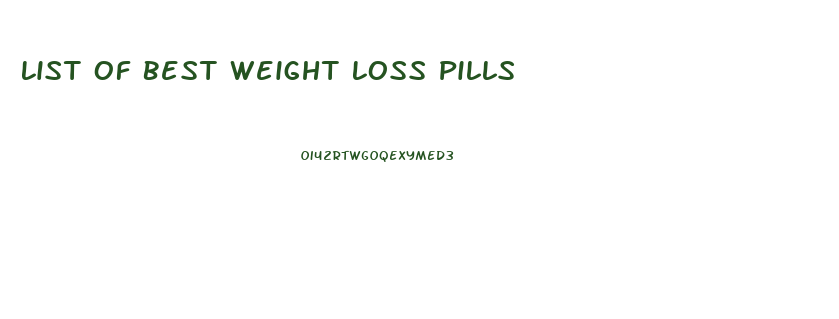 List Of Best Weight Loss Pills