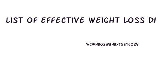 List Of Effective Weight Loss Diets