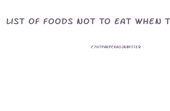 List Of Foods Not To Eat When Trying To Lose Weight