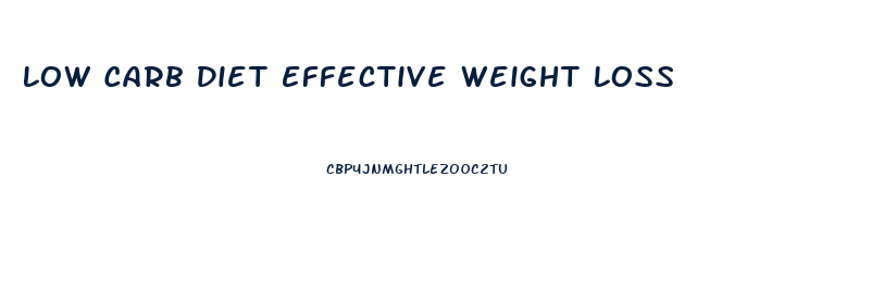 Low Carb Diet Effective Weight Loss