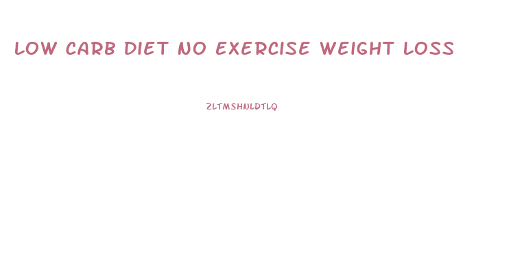 Low Carb Diet No Exercise Weight Loss