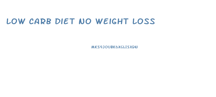 Low Carb Diet No Weight Loss