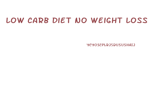 Low Carb Diet No Weight Loss