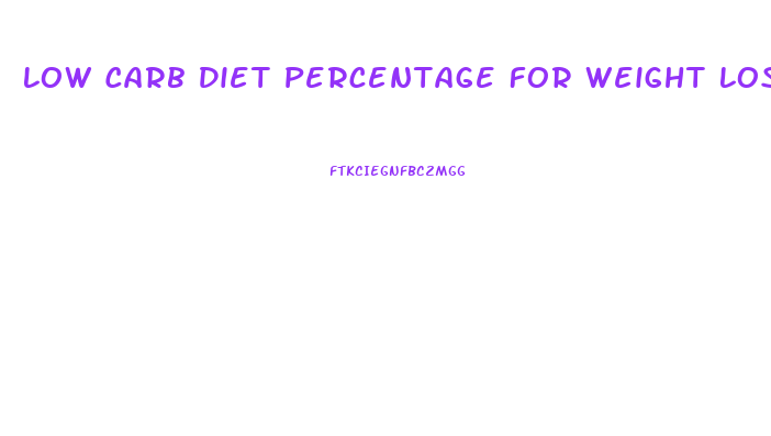 Low Carb Diet Percentage For Weight Loss