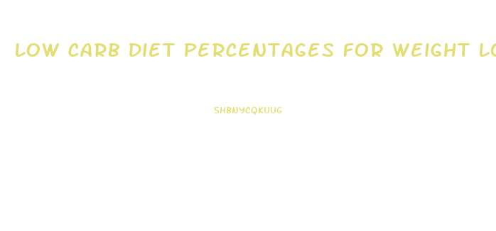 Low Carb Diet Percentages For Weight Loss