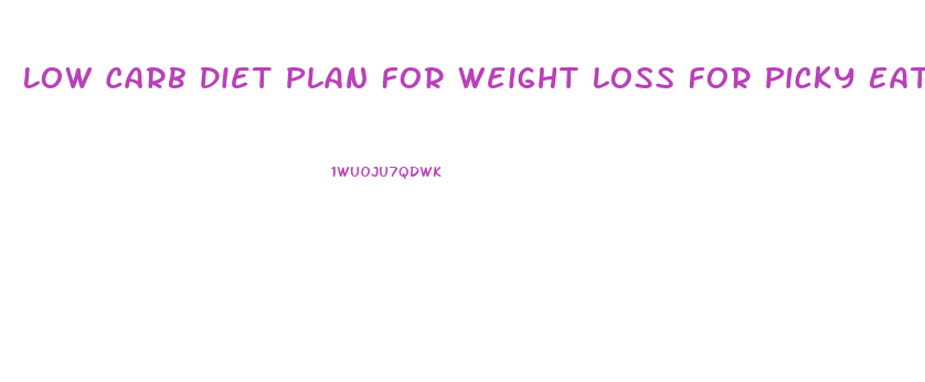 Low Carb Diet Plan For Weight Loss For Picky Eaters