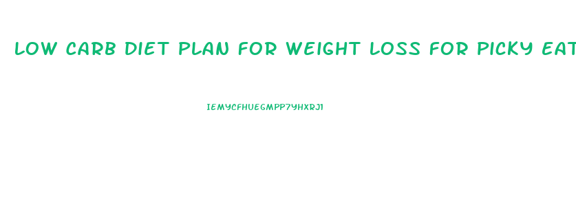 Low Carb Diet Plan For Weight Loss For Picky Eaters